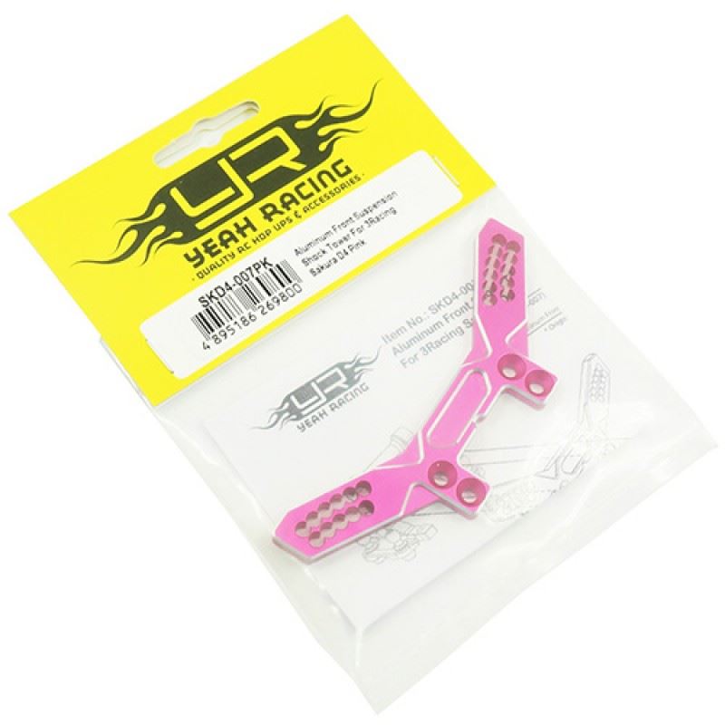 Yeah Racing Aluminum Front Suspension Shock Tower For 3Racing Sakura D4 Pink