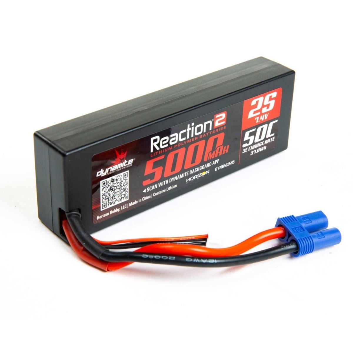 Dynamite 7.4V 5000mAh 2S 50C LiPo - Hardcase: EC5