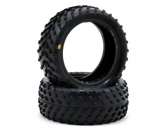 Schumacher Yellow SST Rally Touring Car Tyres - 24/25mm Width - Pair