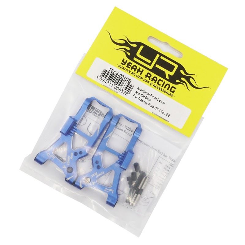 Yeah Racing Aluminum Front Lower Arm Set Blue For Traxxas Ford GT 4 Tec 2.0