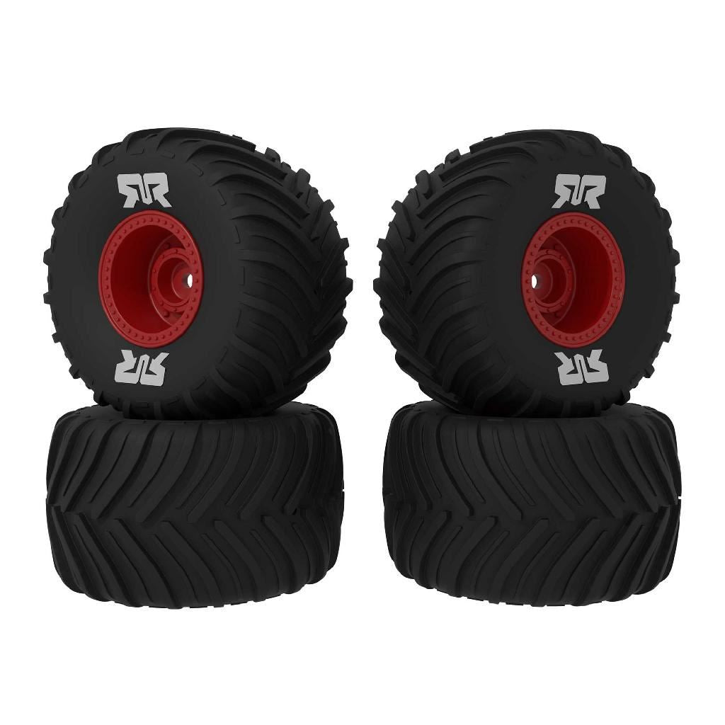 Arrma Dboots Chevron Mt Tire Set Glued, Red (2 Pairs): Grom