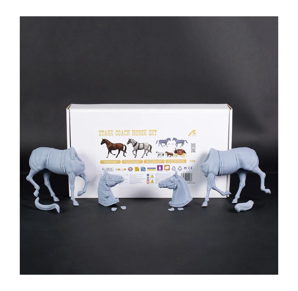 Artesania Set Of 2 Wild West 1/12 Stagecoach Horses For Al20345