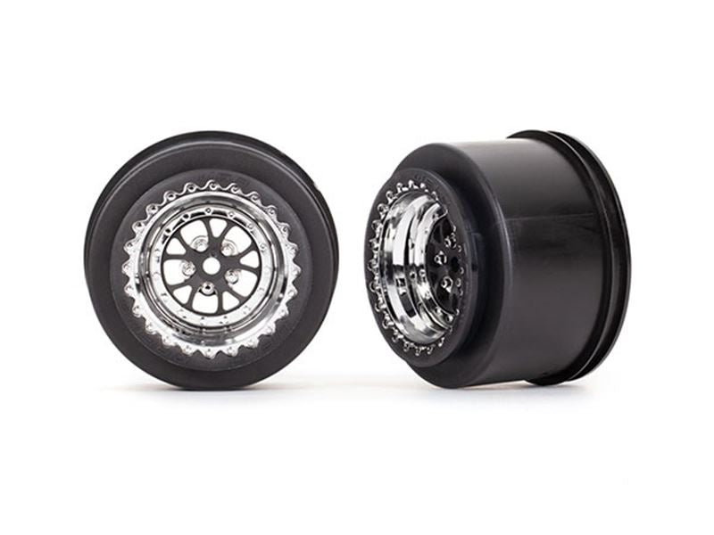Traxxas Weld Chrome with Black Wheels (Rear) (2)