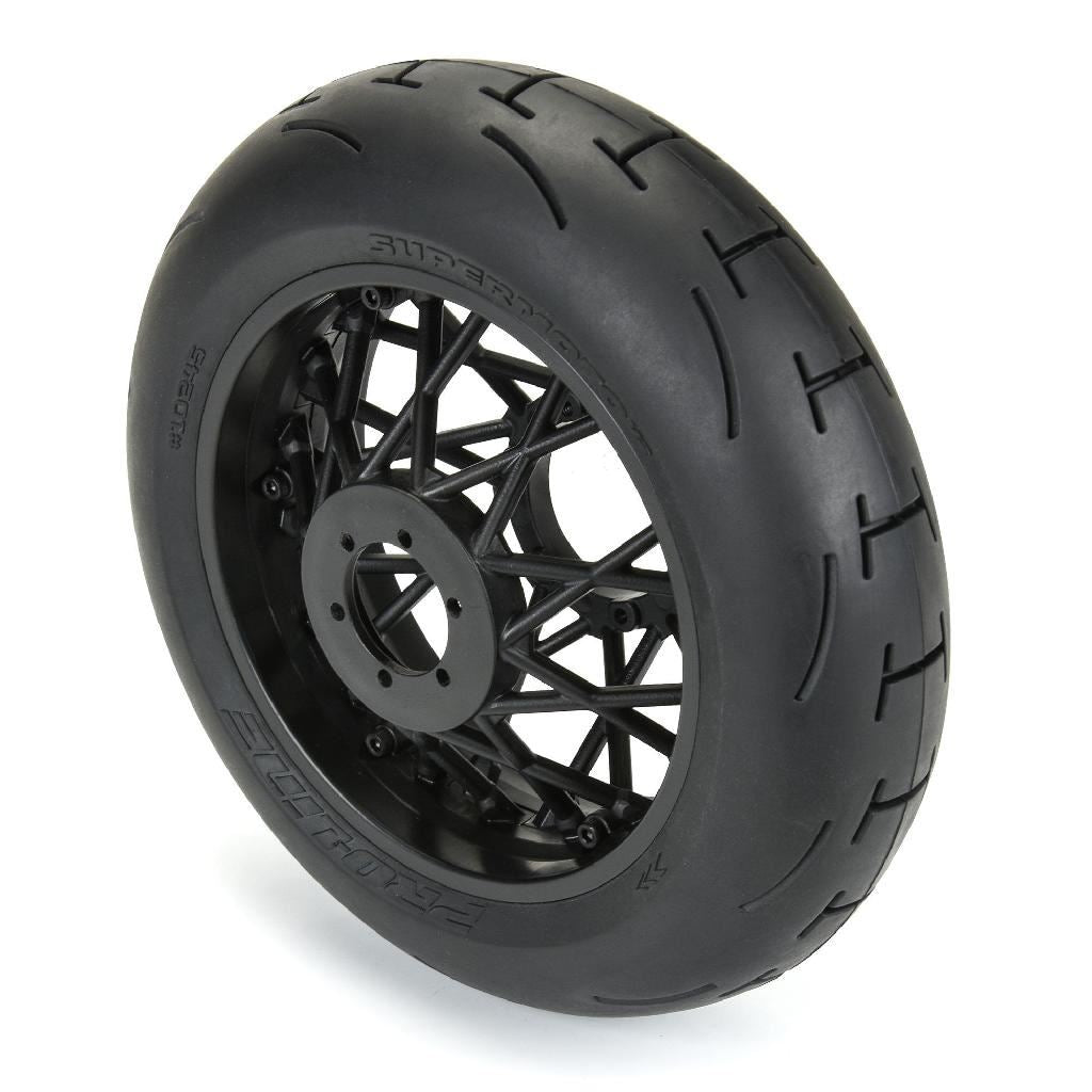 Pro 1/4 Supermoto 2.0 S3 Rear Tire Mtd Black Supermoto Wheel: Mx