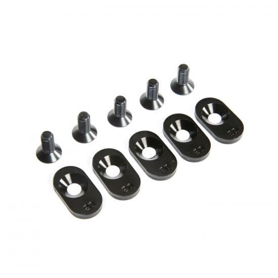 Losi EngineMntInsert&Screws, BLK, 20T(5): 5ive-T 2.0 (Losi252103)