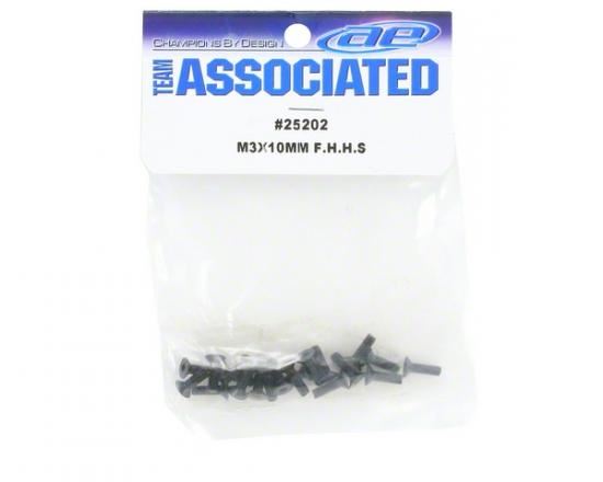 Team Associated M3 X 10 Flat Head Hex Screw (10)
