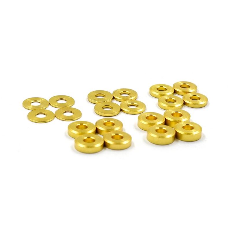 Yeah Racing Brass M3 X 8Mm Flat Washer 0.5 / 1 / 1.5 / 2 / 2.5 mm 4Pcs Each