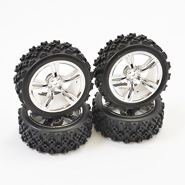 FASTRAX 1/10TH TOURING WHEEL/ RALLY BLOCK 5-SPOKE CHROME