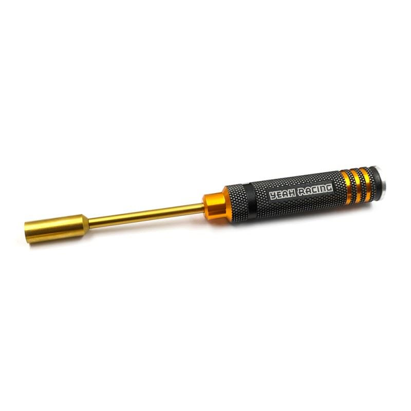 Yeah Racing Aluminum 8.0mm Lock Nut Driver Black Gold