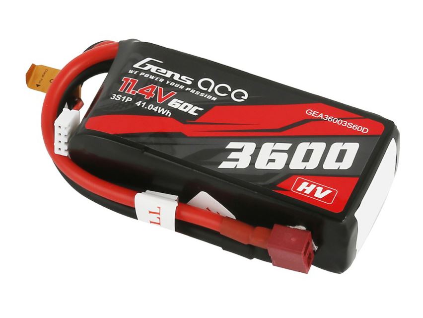 Gens Ace Li-Po HV Car 3S 11.4V 3600mAh 60C with T-Type