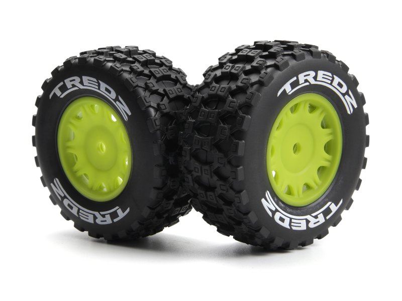 Assembled Wheel & Tyre Set (Fluoro Green/2Pcs)