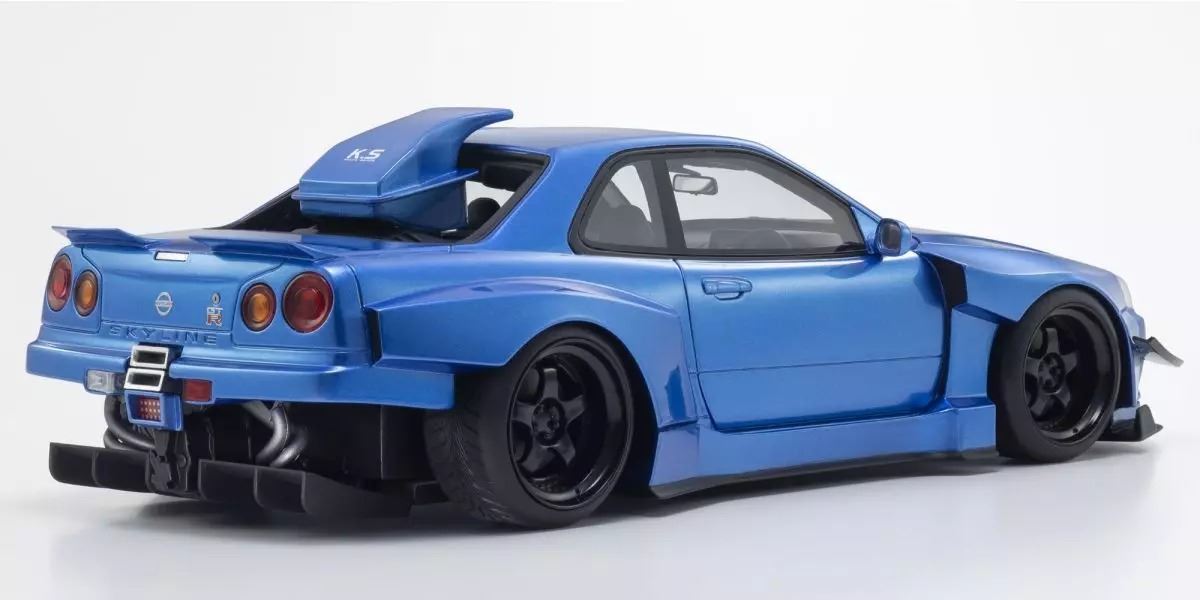 Kyosho 1:18 Samurai Collection Skyline Gt-R R34 Khyzyl Saleem Blue