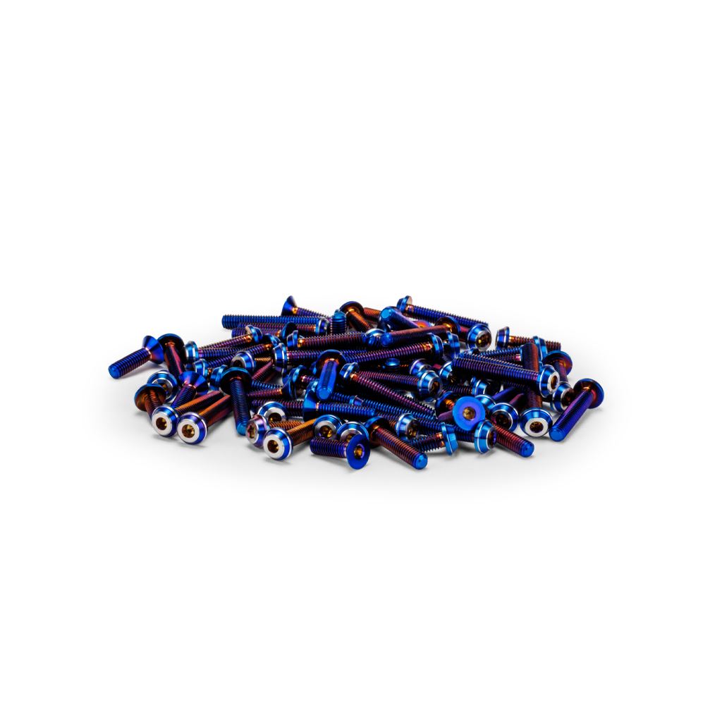 RC10B7/D Titanium Top Hat Screw Set Upper Blue