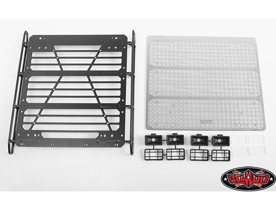 RC4WD COMMAND ROOF RACK W/DIAMOND PLATE & 4X SQUARE LIGHTS TRAXXAS MERCEDES-BENZ G63 AMG 6X6(B)