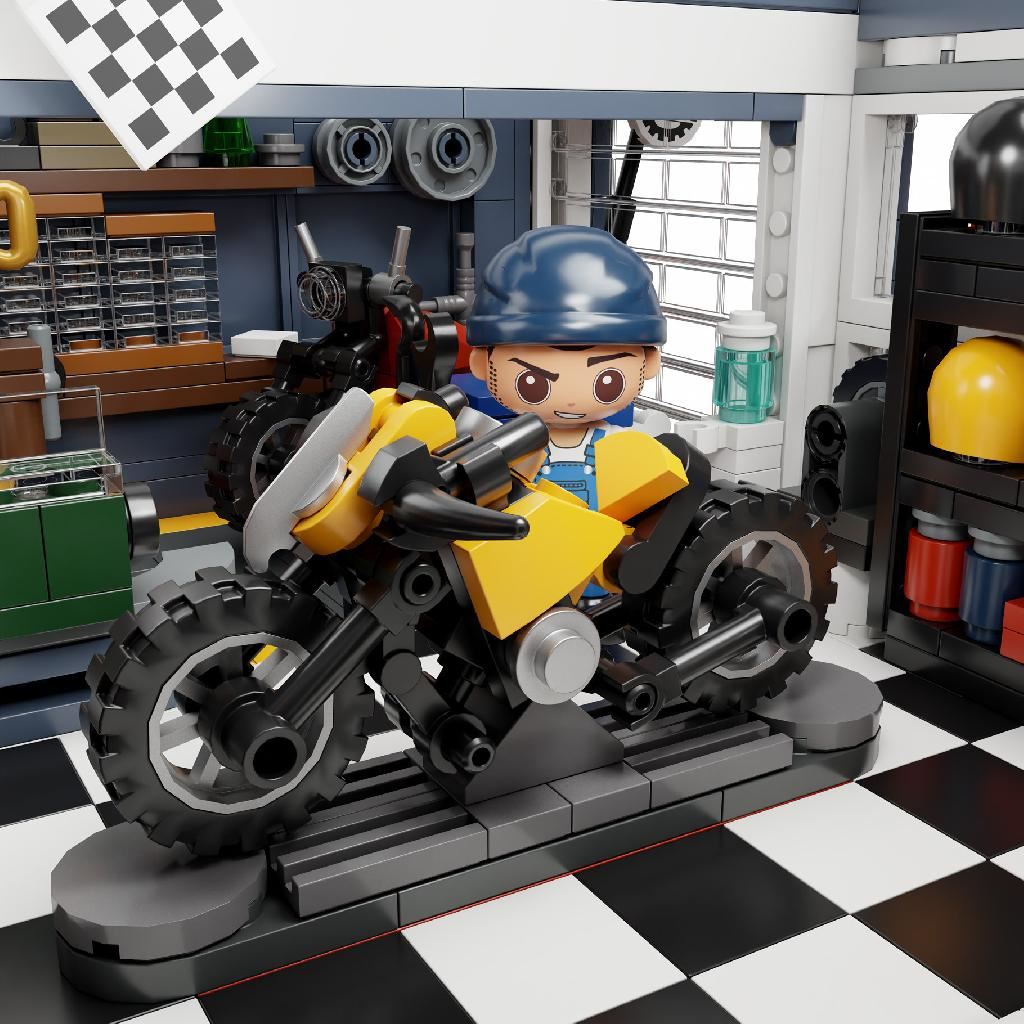 Pantasy Motorcycle Restaurant Building - 2989 Pcs
