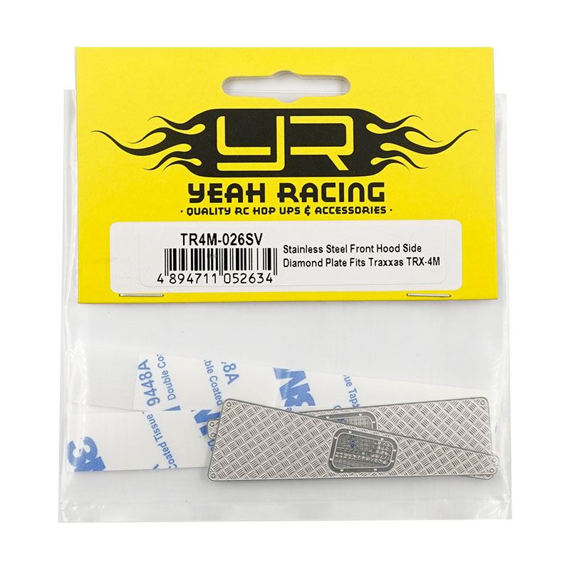 Yeah Racing Stainless Steel Front Hood Side Diamond Plate fits TRX-4M Defender