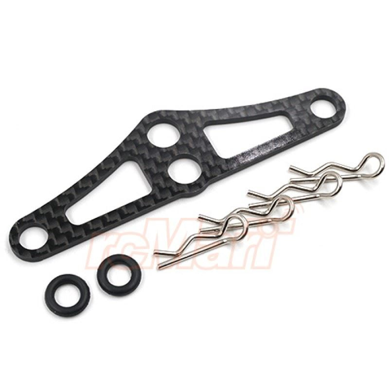 Yeah Racing Carbon Front Bodypost Stiffener Set For TA07 TB04 TRF419