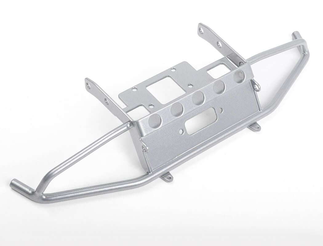 RC4WD GUARDIAN STEEL FRONT WINCH BUMPER W/IPF LIGHTS FOR AXIAL 1/10 SCX10 II UMG10 (SILVER)