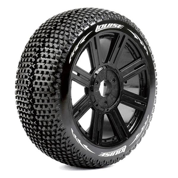 LOUISE RC B-TURBO 1/8 FR/RR SOFT HEX 17MM SPOKE/BLACK