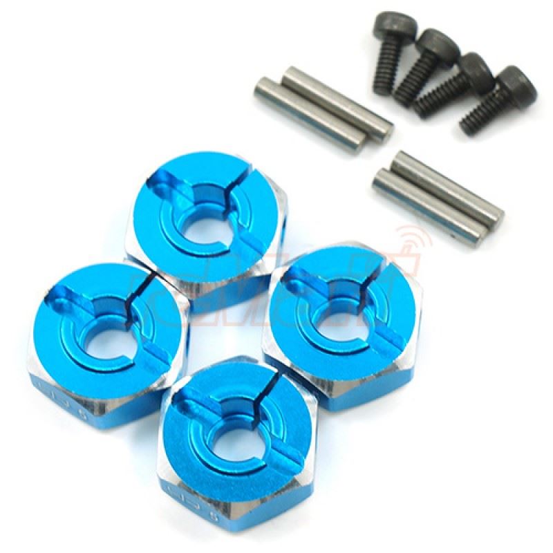 Yeah Racing Aluminum Hex Adaptor Set 12x5mm For 1/10 RC Touring Drift Crawler Blue