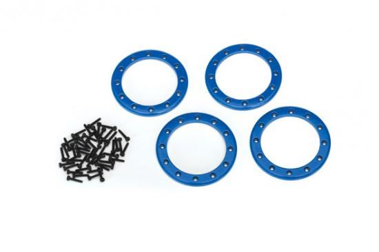Traxxas Beadlock Rings, Blue (2.2') (Aluminum) (4)/ 2X10 Cs (48)