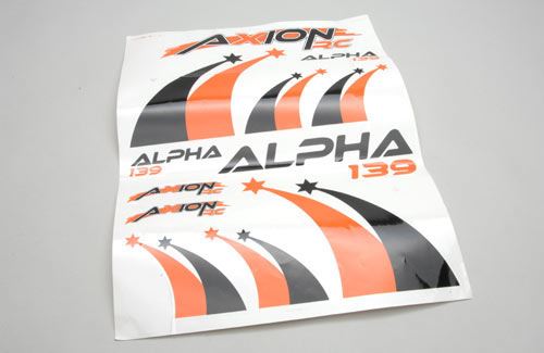 Axion Alpha 139 BL 3X Decal Sheet (Orange/Black)