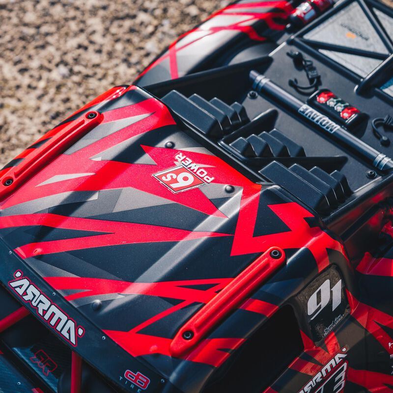 Arrma Mojave V2 6s 4WD BLX Red/Black Desert Truck with Spektrum Firma - ARA7604V2T2