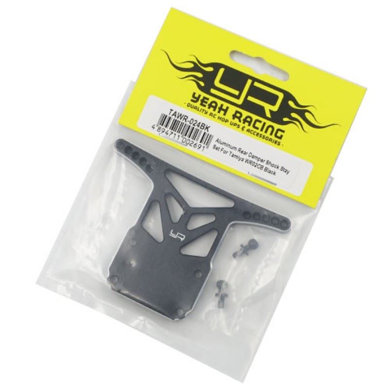 Yeah Racing Aluminum Rear Damper Shock Stay Set For Tamiya WR02CB Black