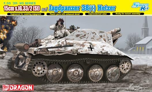 Dragon 1/35 15cm s.IG.33/2 (Sf) auf Jagdpanzer 38(t) Hetzer (with Interior)with Bonus items’