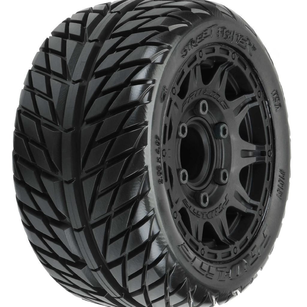 Proline 1/10 Street Fighter Lp Fr/Rr 2.8In Mt Tires Mounted 12mm Blk