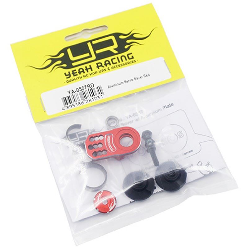 Yeah Racing Aluminum Plate Servo Saver Red