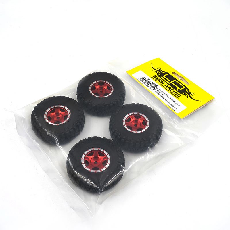 Yeah Racing Aluminum CNC 5 Spoke Beadlock Wheel Set For Axial SCX24 Element Enduro24