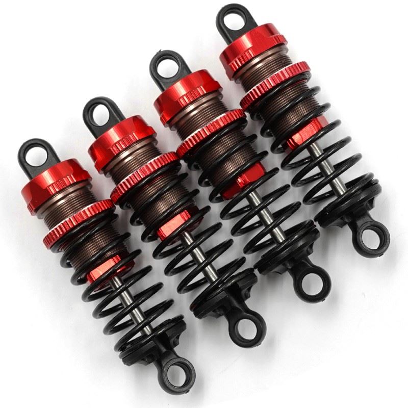 Yeah Racing Aluminum Big Bore Go 60mm Damper Set 4pcs for 1/10 RC OnRoad OffRoad Red
