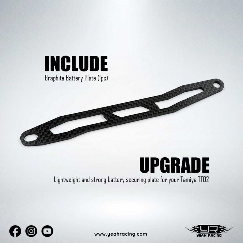 Yeah Racing Graphite Battery Plate For Tamiya Tt02 Series