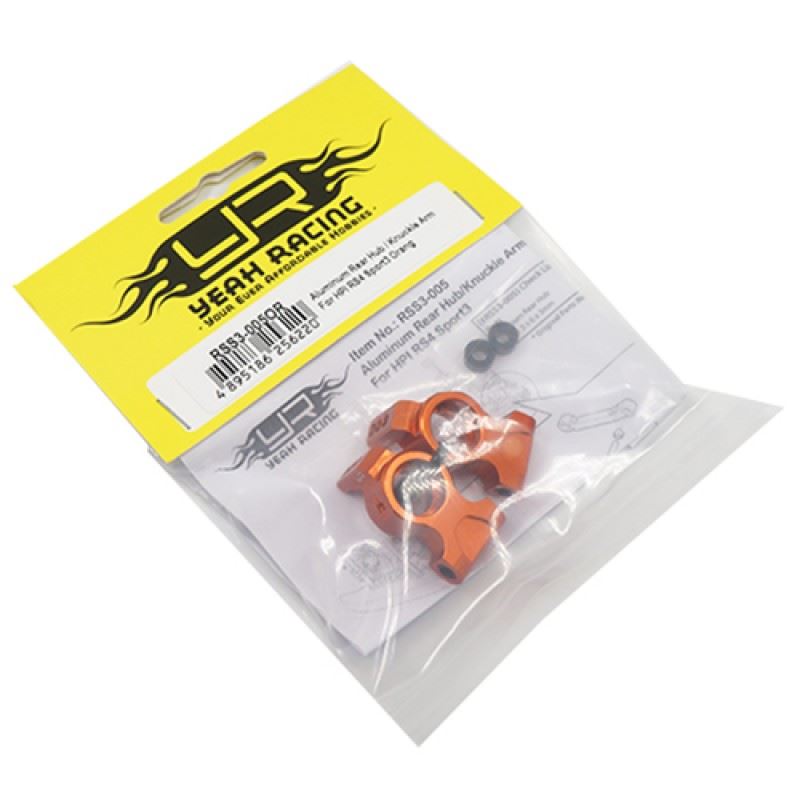Yeah Racing Aluminum Rear Hub/Knuckle Arm For HPI RS4 Sport3 Orange