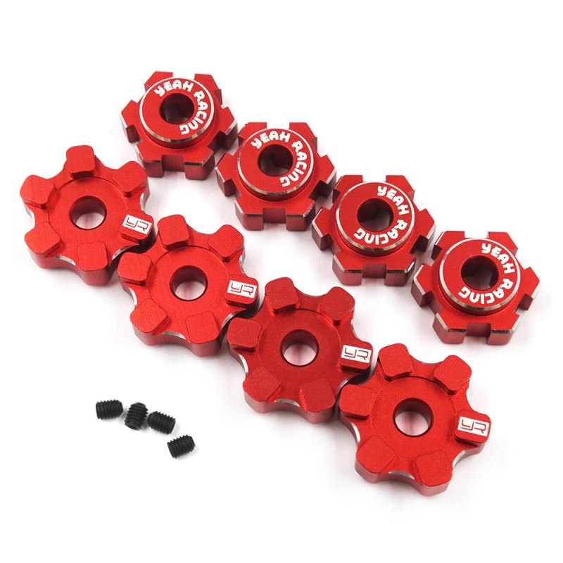 Yeah Racing Aluminum 7075 17mm Wheel Hex Set For TRAXXAS MAXX 1/8 RC CAR Red