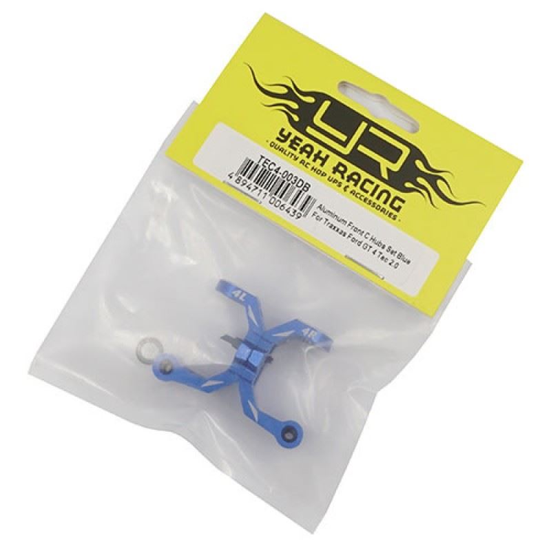 Yeah Racing Aluminum Bearing Raced Front C Hubs 2pcs Blue For Traxxas Ford GT 4 Tec 2.0