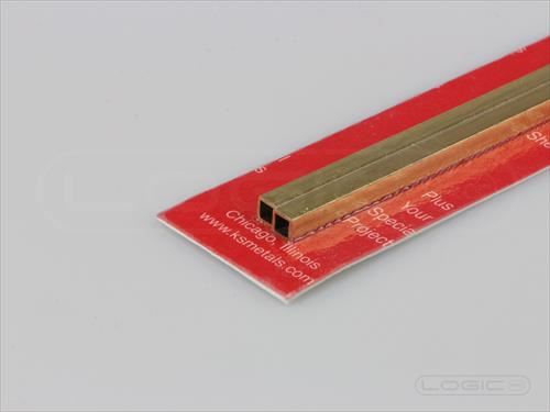 KS 300mm Square Brass Tube 4mm x 4mm (Pk2) .45mm Wall