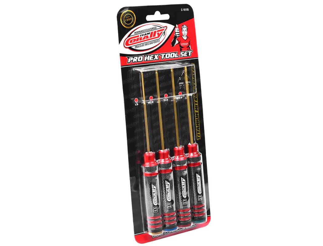 Corally Pro Hex Tool Set Ti-Ni Coated 1.5/2.0/2.5/3.0Mm