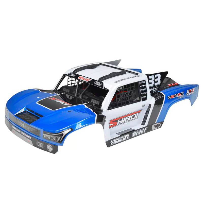 Corally Body Shiroi + Driver Interior + Roll Cage + Body Accessories - Blue Cut 1 Pc