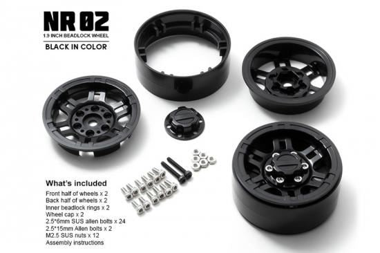 GMADE 1.9 NR02 BEADLOCK WHEELS (BLACK) (2)