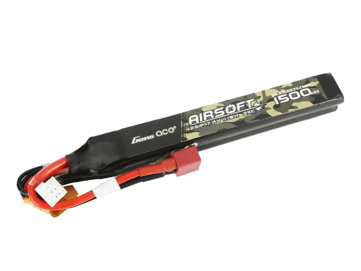 Gens Ace Airsoft 2S 1500Mah 25C Twin With Deans (Fit Most Aeg)