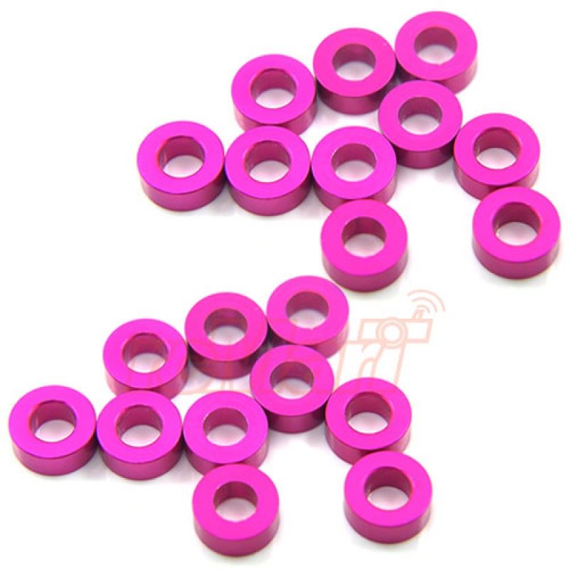 Yeah Racing Aluminum M3 Flat Washer 2.5mm 20pcs Pink