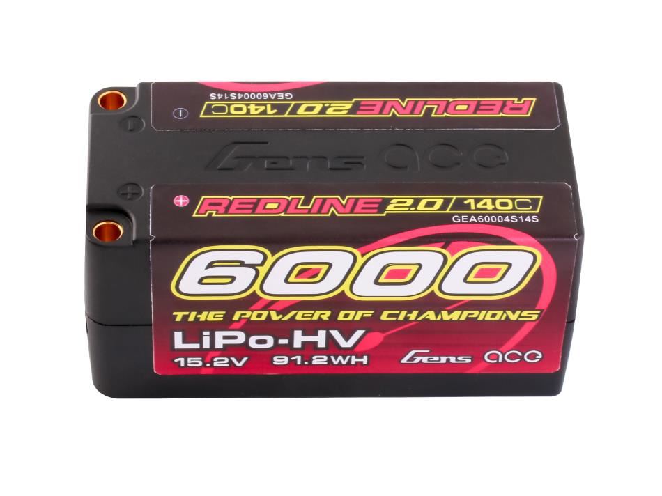 Gens Ace Li-Po HV Car Hard Case 4S1P 15.2V 6000mAh 140C RL2 with 5mm