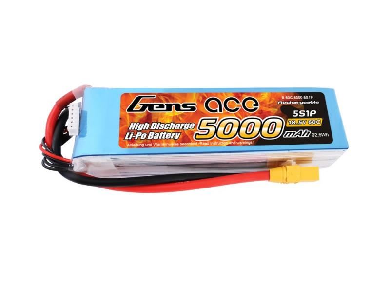 Gens Ace Li-Po 5S 18.5V 5000mAh 60C with XT90