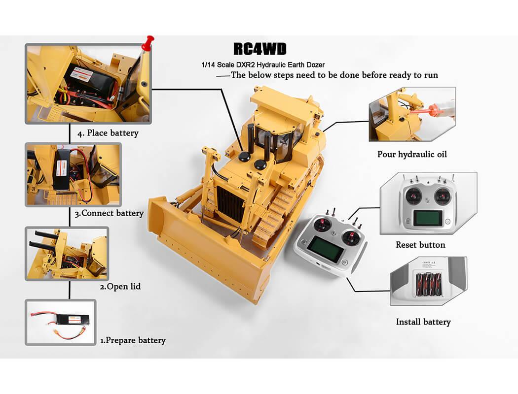 Rc4Wd 1/14 Scale Dxr2 Hydraulic Earth Dozer