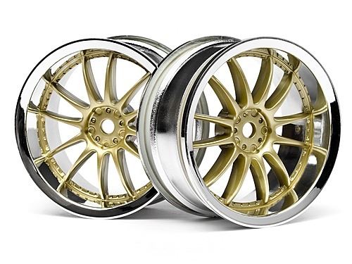 HPI Work Xsa 02C Wheel 26mm Chrome/Gold (3mm Offset)