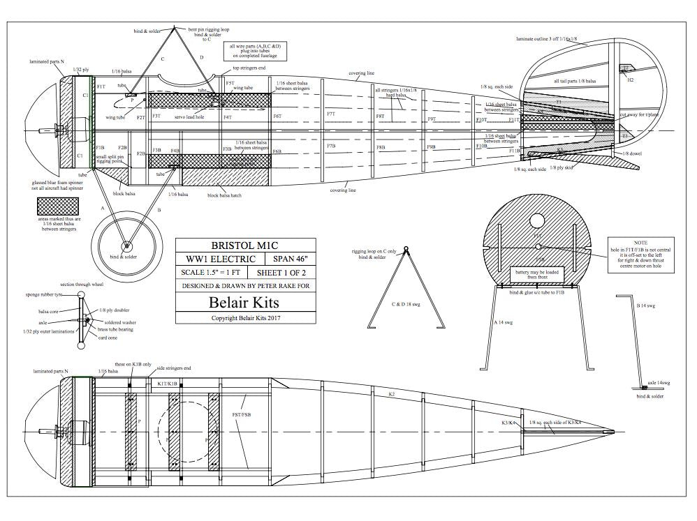 BAIR Bristol M1C - 46in electric scale kit
