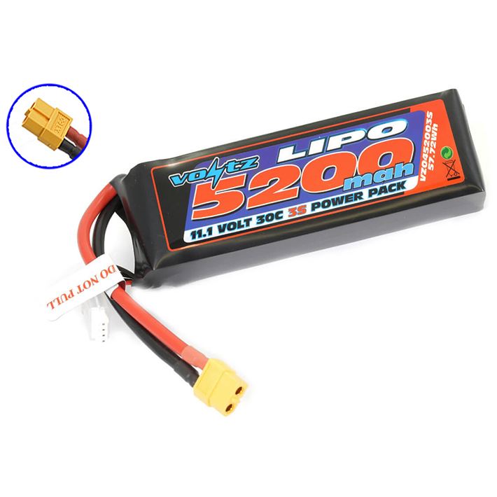Voltz 5200Mah 11.1V 30C Lipo Battery W/Xt60