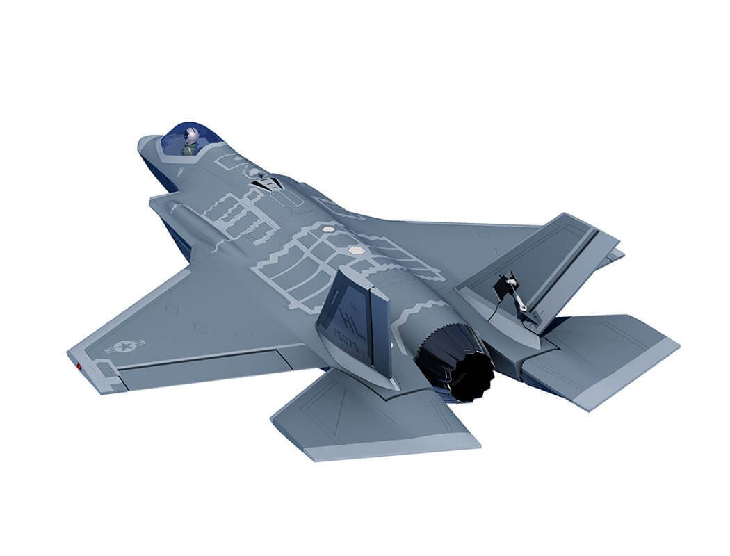 Xfly 64Mm F-35 Lightning Edf 750Mm No Retract Without Tx/Rx/Batt